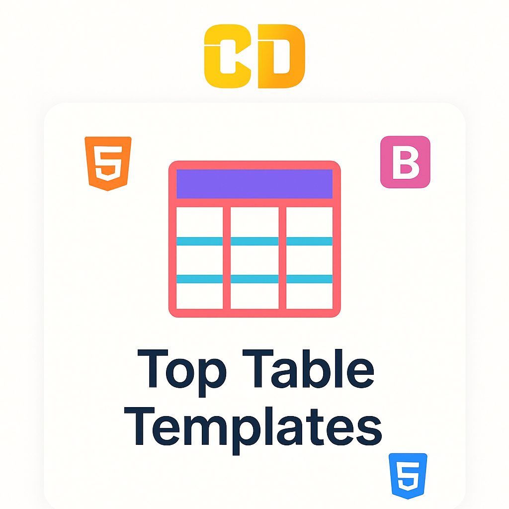 Top Table Templates Using HTML, CSS & Bootstrap